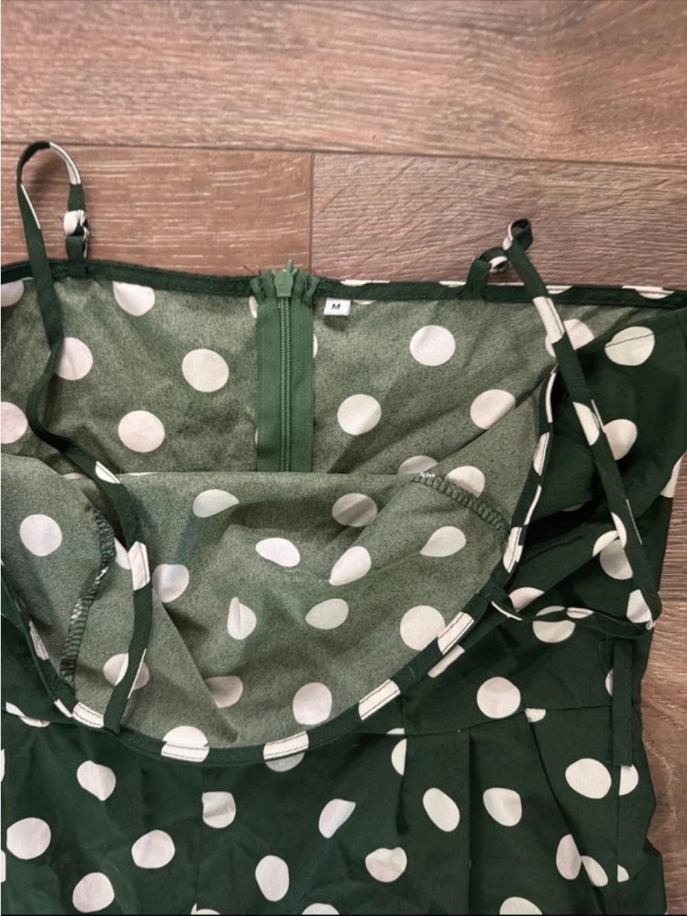 Green Polka Dot Spaghetti Strap Jumpsuit